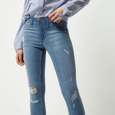 Mid blue wash Molly distressed jeggings